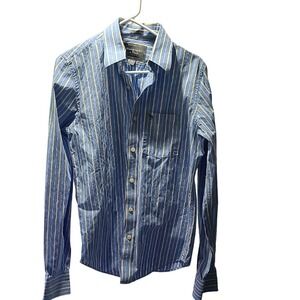Aberctombie & Fitch Blue Striped Long Sleeve‎ Button Down Men's Shirt